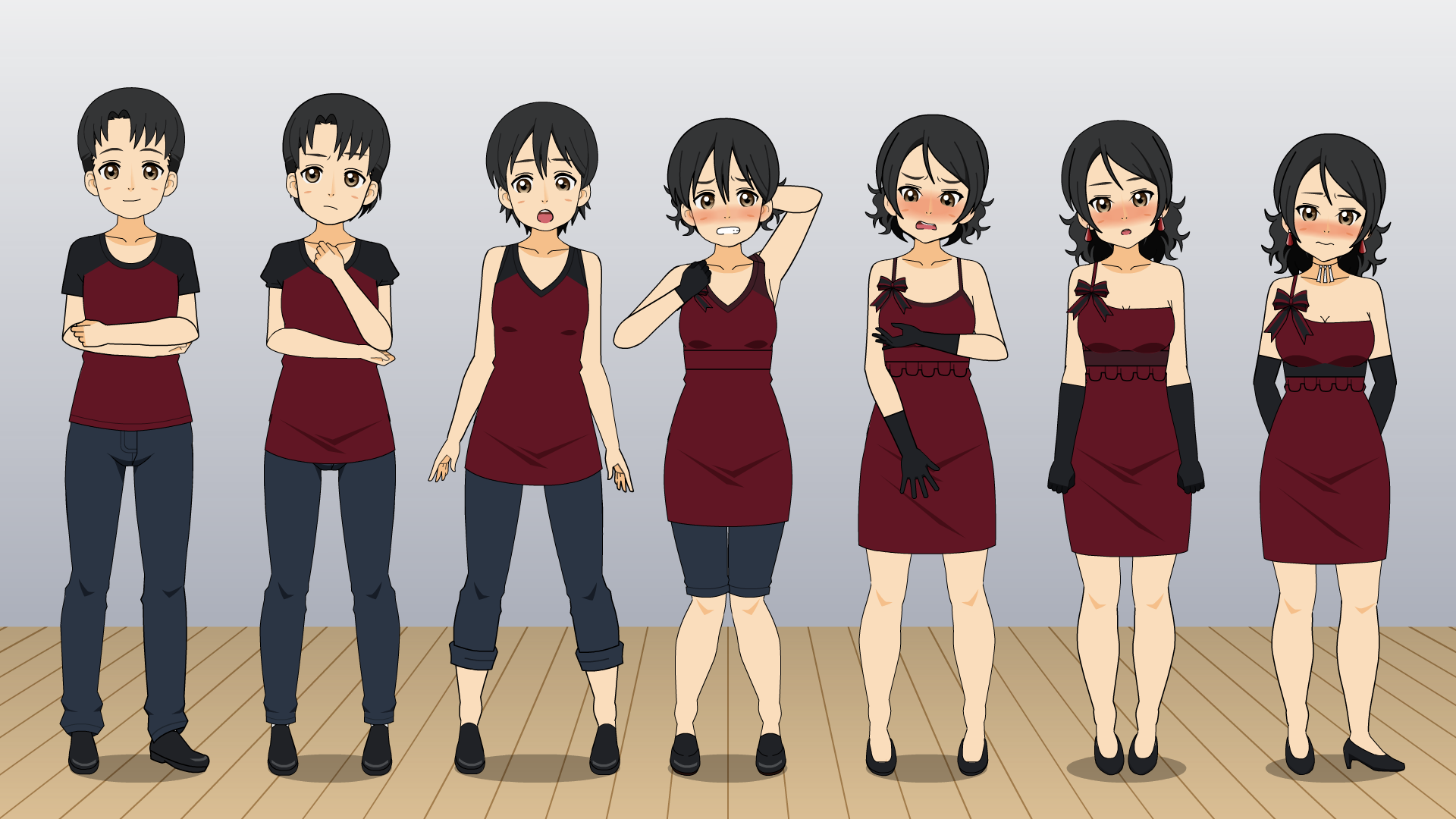 Red Dress Tg Sequence By Eppuzoha On Deviantart