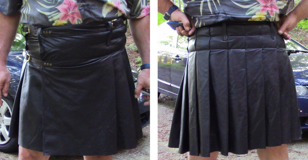 Commission - Black Leather Kilt for TJ Morris