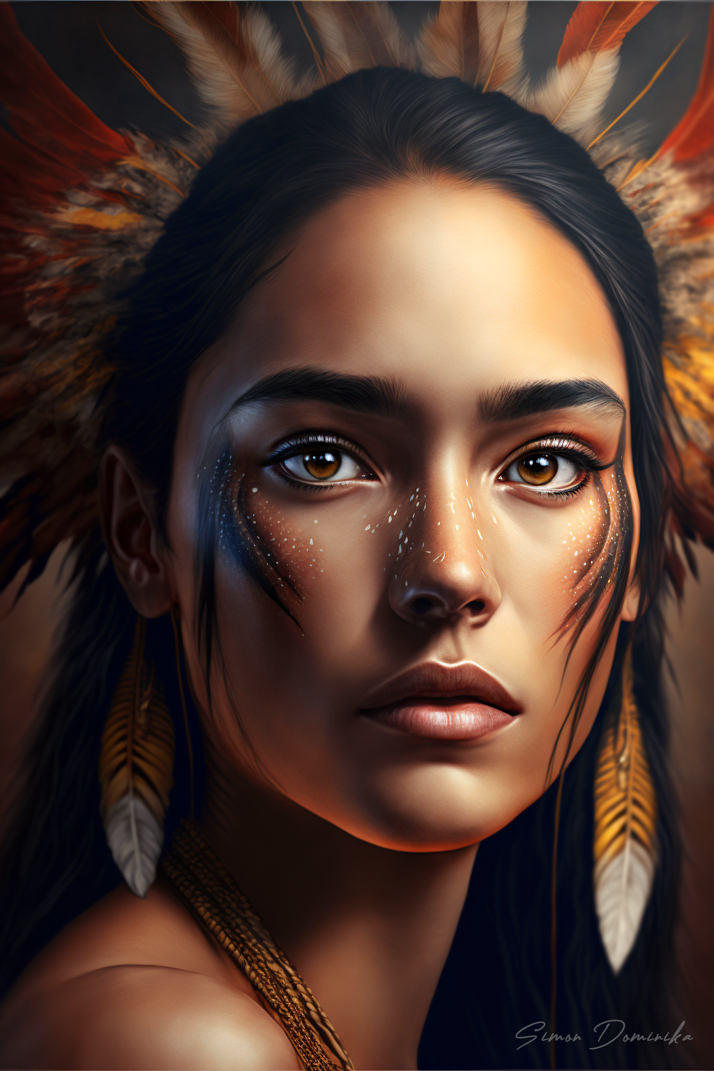 Native American Woman Portrait v4 by dominikadigitalart on DeviantArt