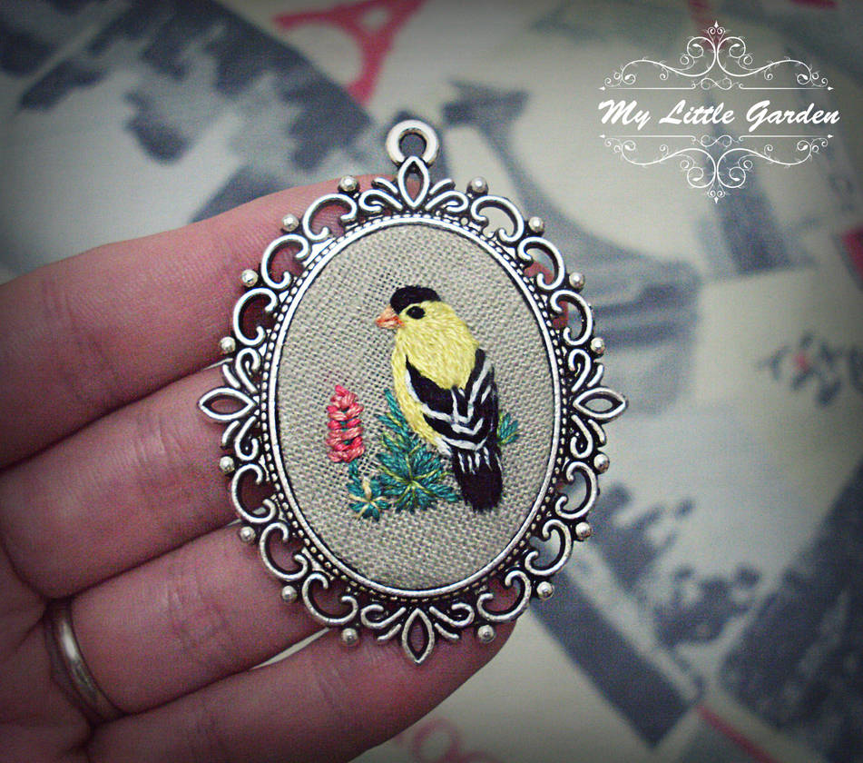 American Goldfinch pendant by My--Little--Garden