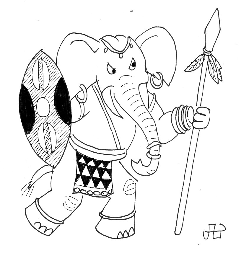 African Elephant Warrior