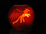 Gryphon jack-o-lantern by Ryaskgoldengryph