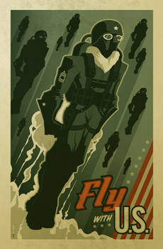 'fly with U.S.' poster