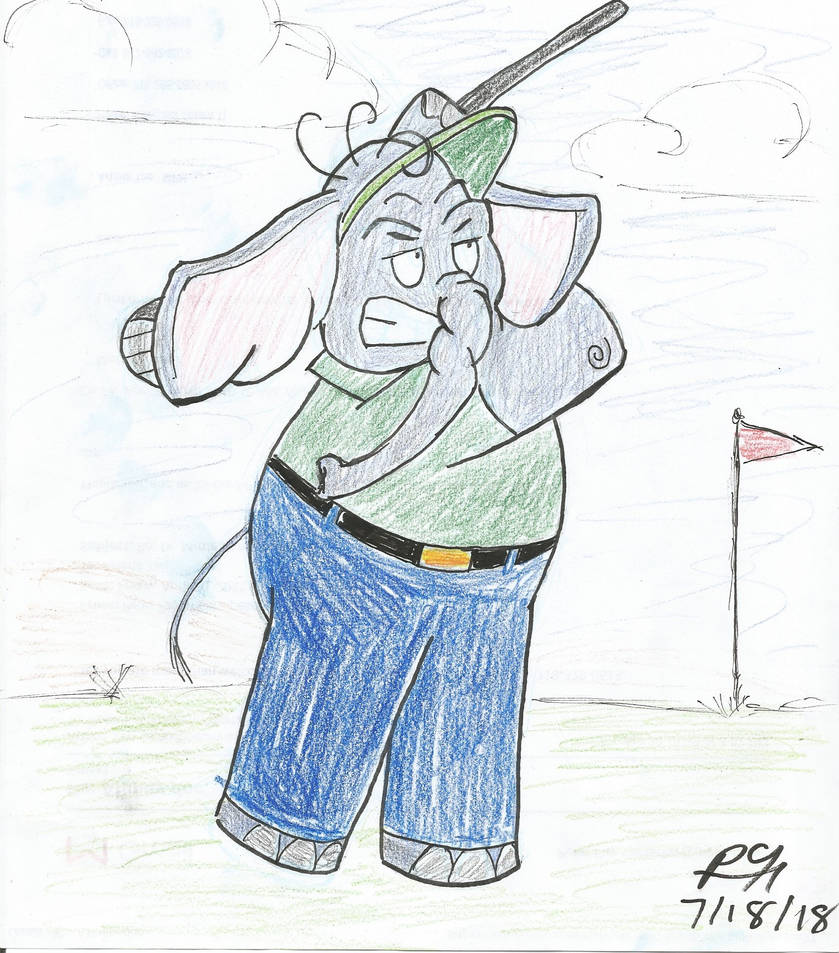Golfing Elephant by PeterSFay