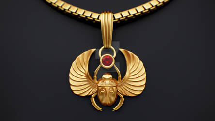 22k Golden Pendant Scarab