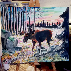 Moose painting