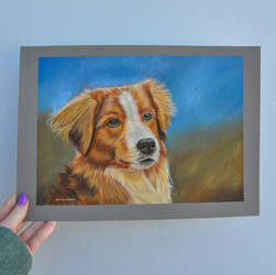 Realistic retriever using pastels