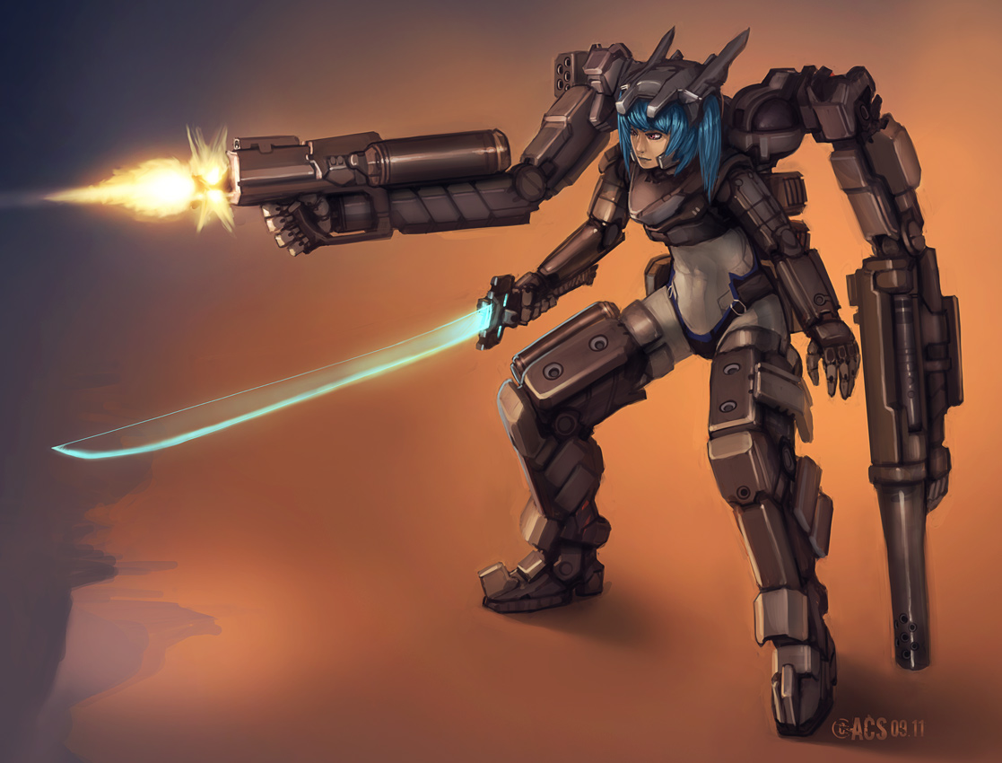 Deviantart Mecha Commission - Mecha Girl by Shimmering-Sword on DeviantArt