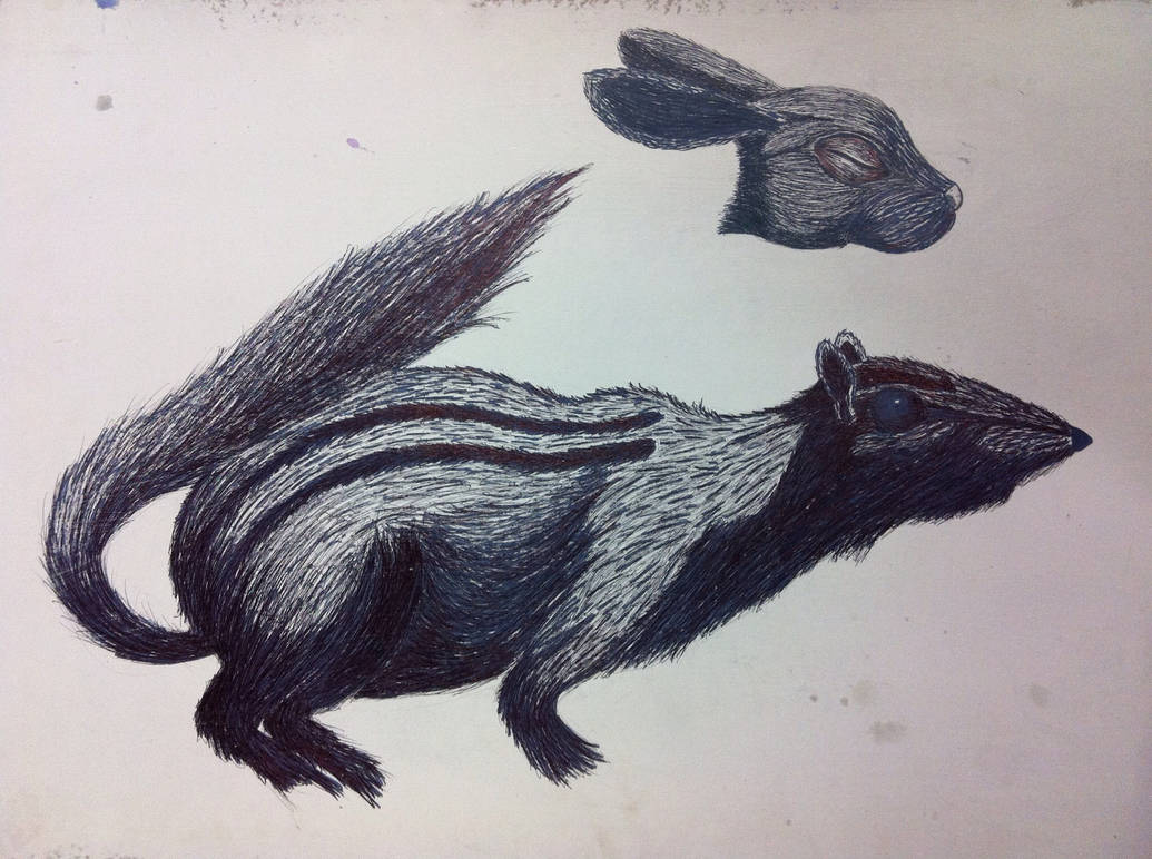 ROA chipmunk and rabbit study by colipopss on DeviantArt