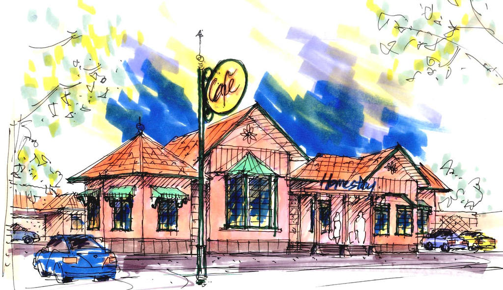 Traditional Rendering Drawing Traditional Architectural Rendering / Illustration by herusutono on ...
