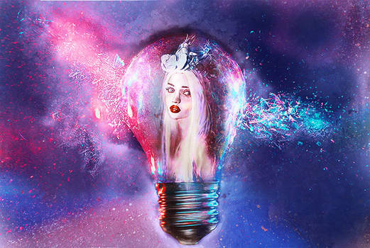 Magical fairy in a bulb