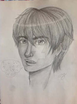 My OC Shinji Close Up Sketch Realistic Manga Style