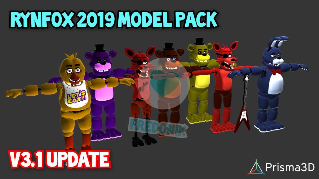 Plinks Rynfox prisma 3d fnaf rynfox 2019 models pack v3.1 update by Fredonik55 on ...