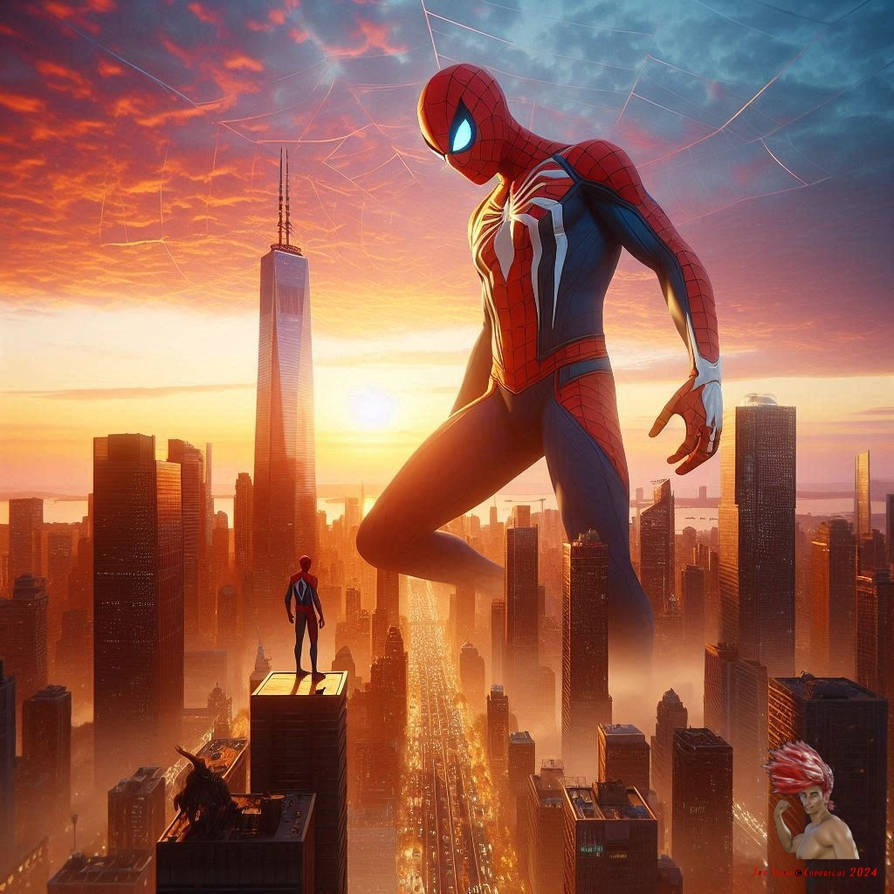 A Giant City Size Spiderman Over A City 2024 4 By JZUltraGiantz69 On a-giant-city-size-spiderman-over-a-city-2024-4-by-jzultragiantz69-on