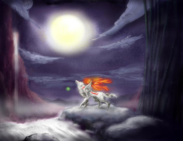 Okami drawing for the contest by firemelon on DeviantArt