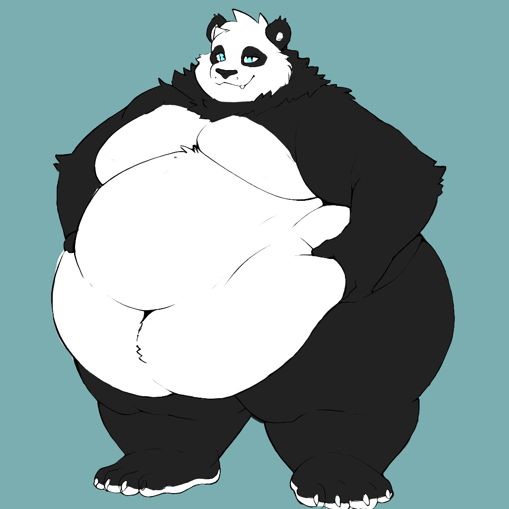 Fat Panda Using Ribbon Fat panda adopt (open) by CurvyCritters on DeviantArt