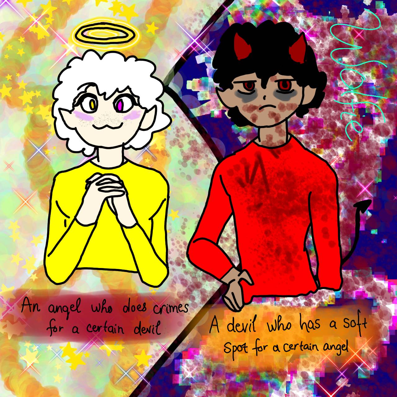 Angel X Demon By GalaxyAndromedaWolf On DeviantArt angel-x-demon-by-galaxyandromedawolf-on-deviantart