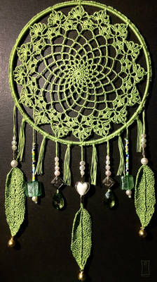 Crocheted Dreamcatcher Green