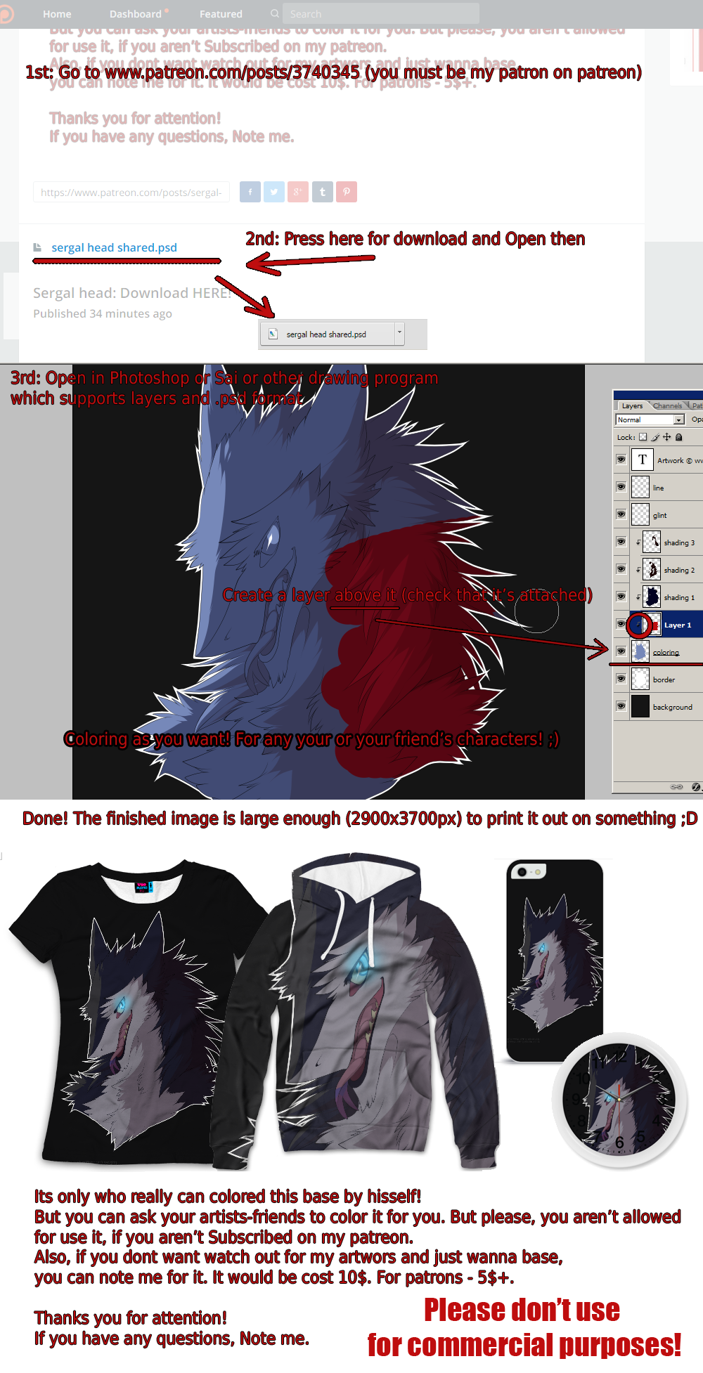 Sergal head base Downloading and using PATREON