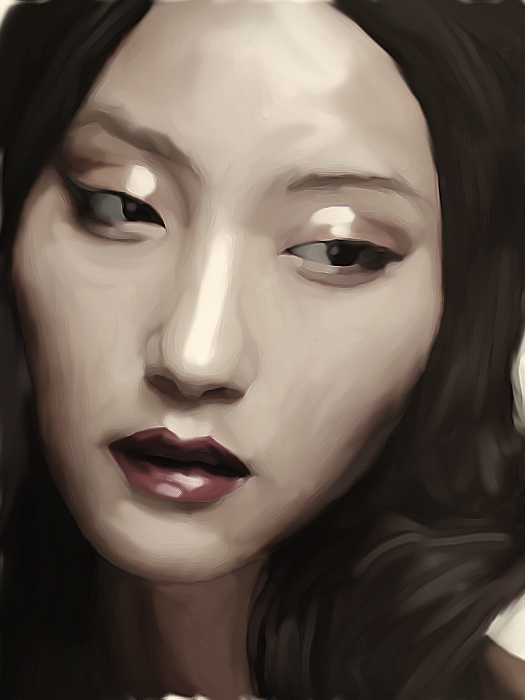 asian woman portrait on Ipad