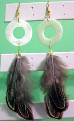 Shell - Duck Feather Earrings by BloodRed-Orchid