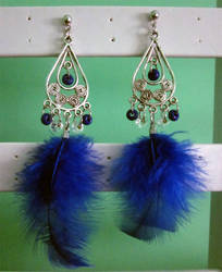 Feather Chandelier Earrings by BloodRed-Orchid