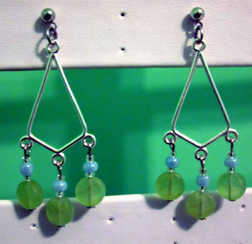 Green Lentil Earrings by BloodRed-Orchid