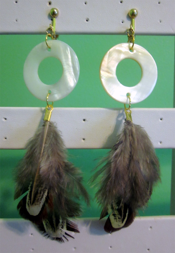 Feather Clip On Earrings