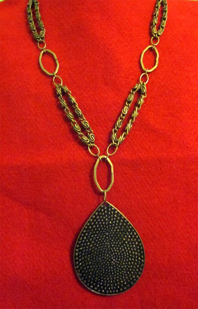 Brass Teardrop Necklace