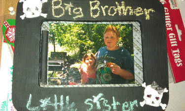 Brother and sister chalkboard photo frame