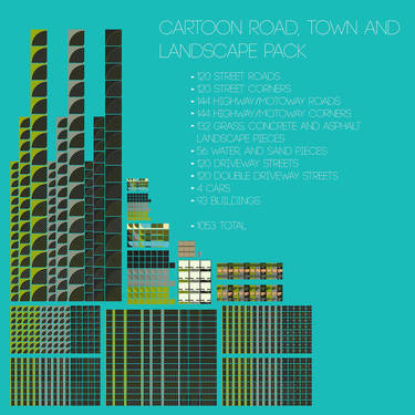 Cartoon Roads, Town and Landscape Pack For Sale!