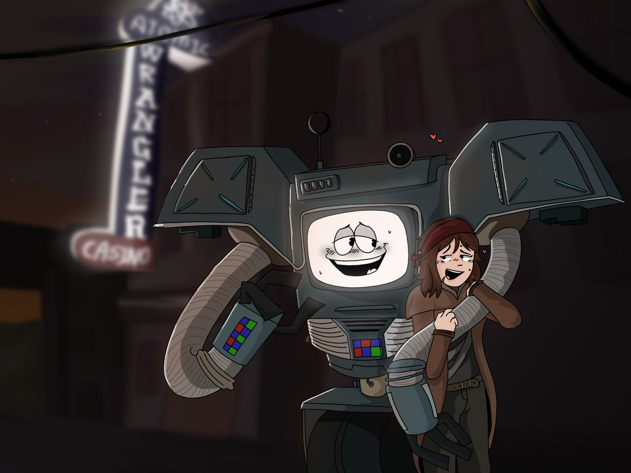 Atomic Rangler Sign Night at the Atomic Wrangler by FloHound on DeviantArt