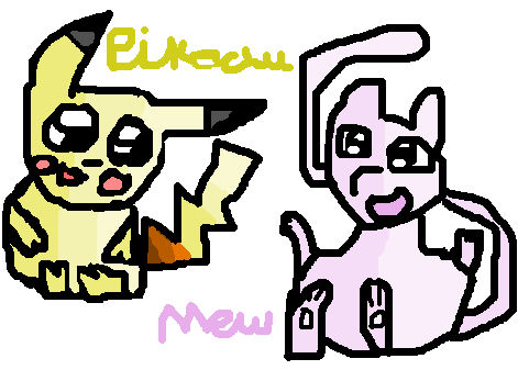 Pikachu and mew by oOGogusc1Oo on DeviantArt