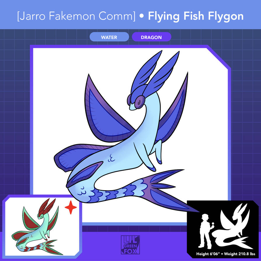 Flying Fish Flygon - Fakemon Commission by Lilgreenfox on DeviantArt