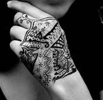 hand india ink tattoo by 7Scorpio1992