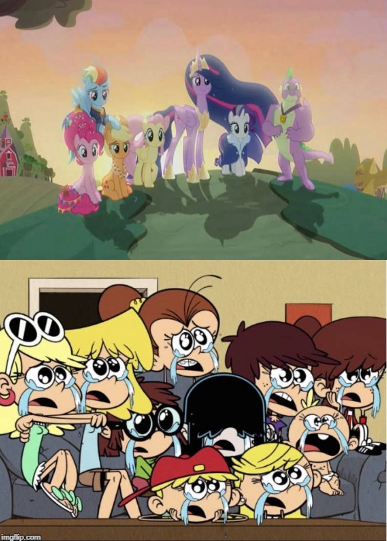 The Loud Sisters are crying at MLP FIM ending by Carsracer95 on DeviantArt