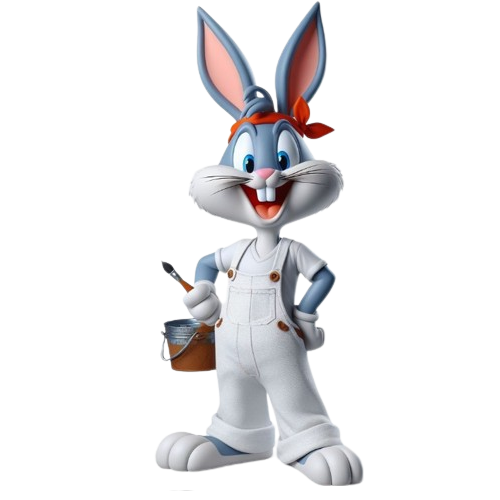 Buster Bunny as a painter (AI version) by RGFanFics on DeviantArt
