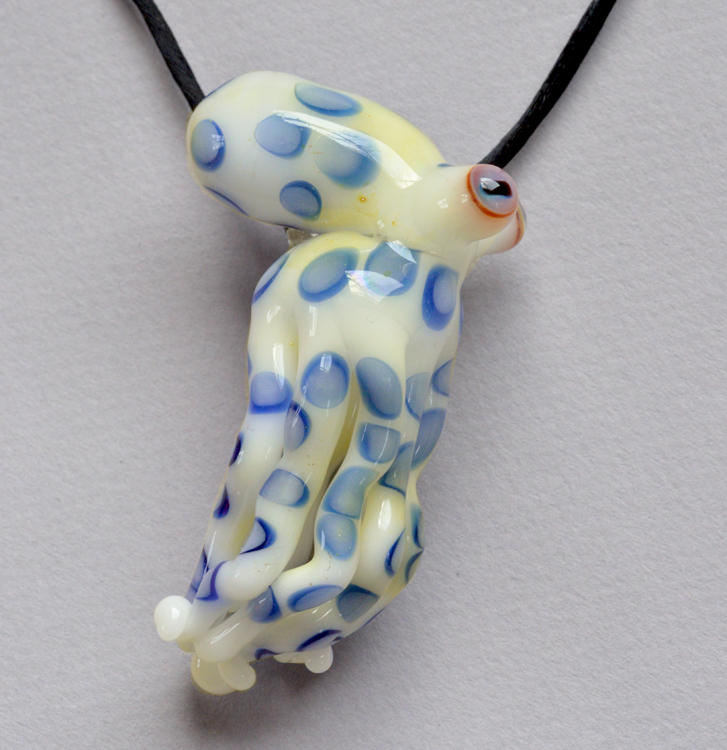 Borosilicate Glass Blue Ring Octopus Pendant. by cold-in-the-north Borosilicate Glass Blue Ring Octopus Pendant. by cold-in-the-north