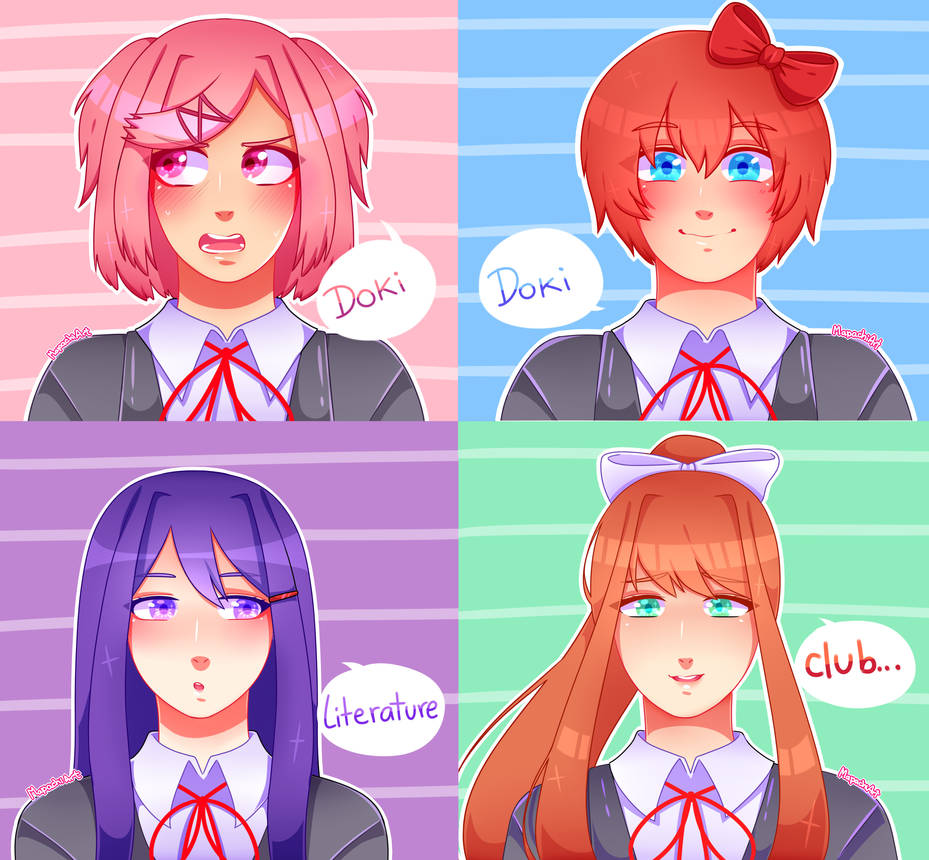 Doki Doki Literature Club By MapachiArt On DeviantArt doki-doki-literature-club-by-mapachiart-on-deviantart
