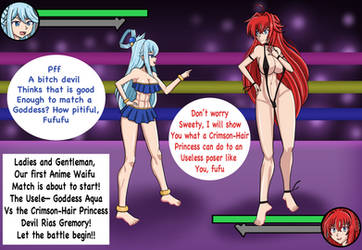 Anime Waifu Sexfight Series - Aqua vs Rias 1 by Waifudabadoo