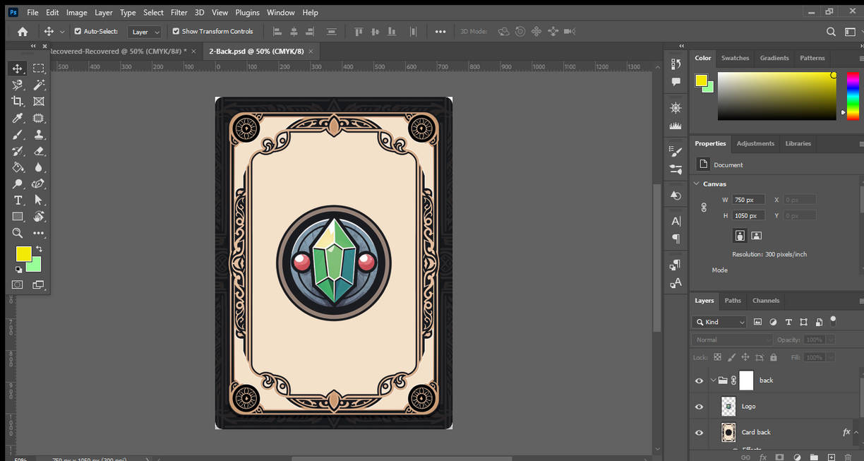 Fantasy TCG Card Back by danlusicad on DeviantArt