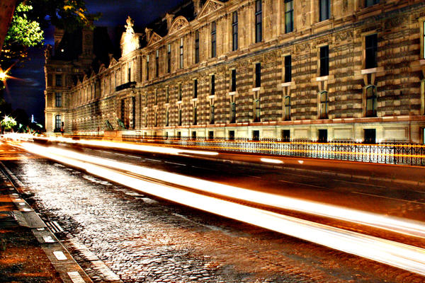 Cars in Paris by Night