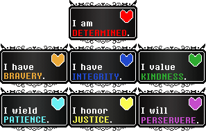 Undertale || Human Soul Stamps Collection || F2U by The-Noisemaker