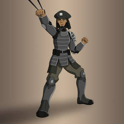 Female Metalbender Cop