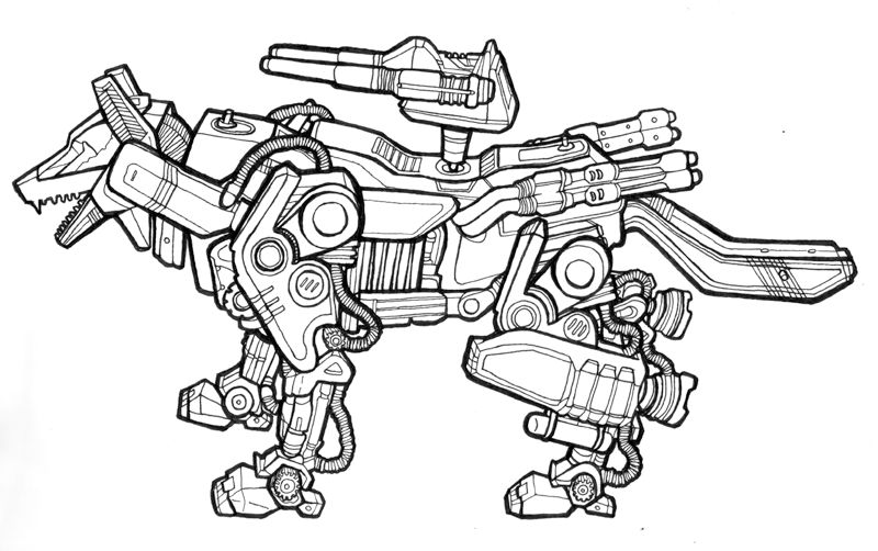 Get Wallpaper Zoid Line Drawing By Trixel On Deviantart For Android