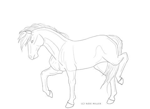 Free Horse Prance Line art