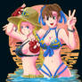 Cammy and Chun-Li in the beach