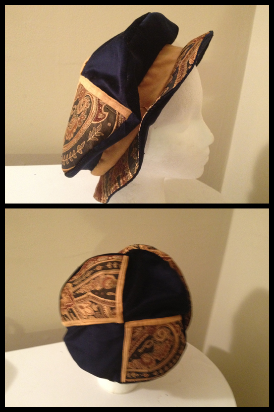 Blue and Gold Renaissance Hat