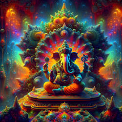 Psychedelic Fractal Ganesha 0001 8K