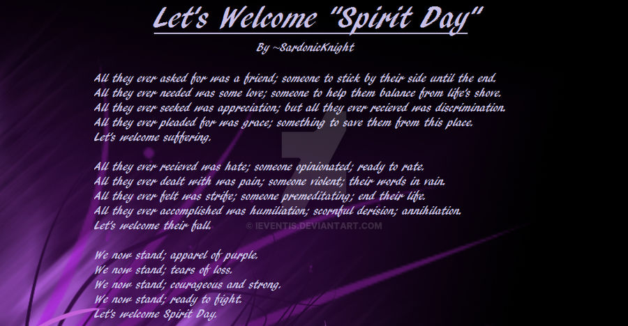 Let's Welcome 'Spirit Day'